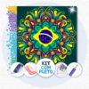 13-1 30x30cm - Mandala do Brasil Verde - Kit Pintura Diamante