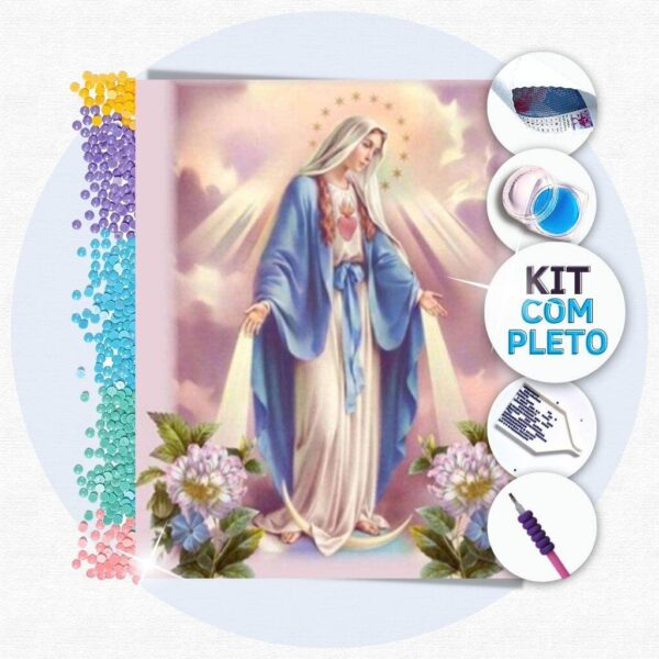 14 50x40cm - Nossa Senhora das Graças - Kit Pintura Diamante