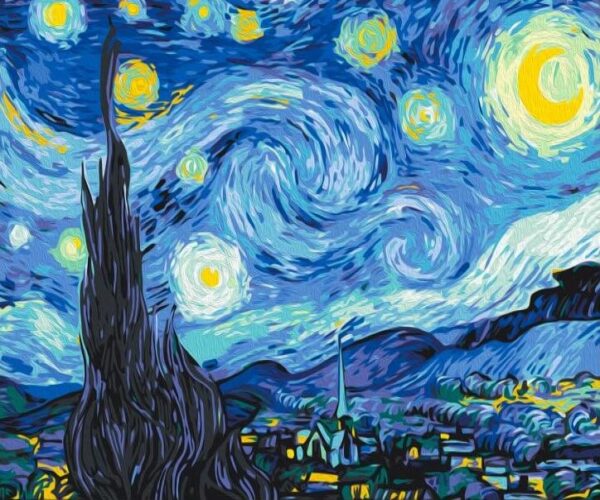 30x25cm - Van Gogh Noite Estrelada - Kit Pintura Diamante