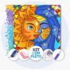 30x30cm - Mandala Sol e Lua Desenho - Kit Pintura Diamante