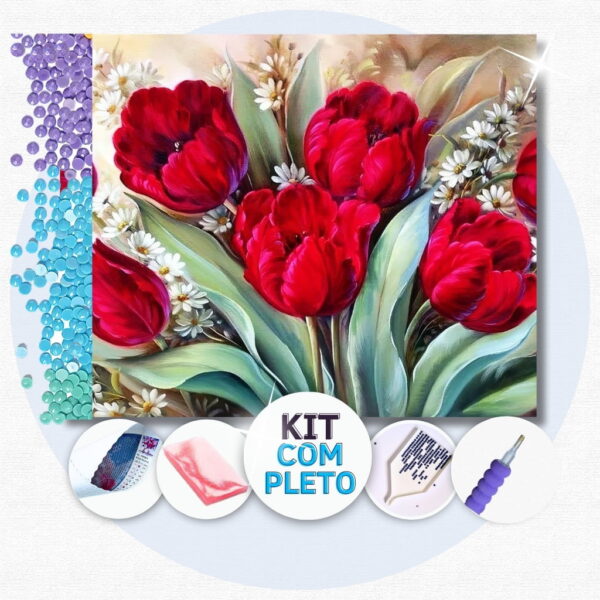 18 Amapolas - Kit Pintura com Cristais