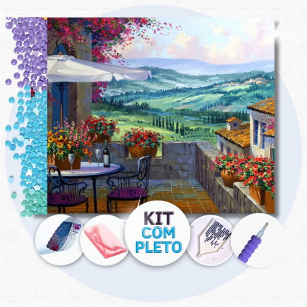 19 50x40cm - Restaurante Nas Montanhas - Kit Pintura Diamante