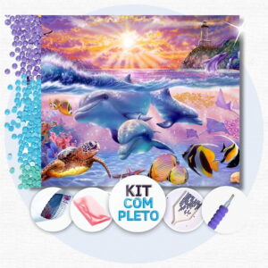 30x25cm - Coelho na Toca - Kit Pintura Diamante