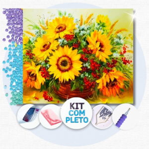 30x25cm - Coelho na Toca - Kit Pintura Diamante