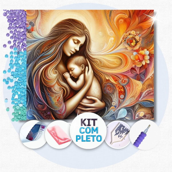 29 50x40cm - Maternidade Única - Kit Pintura Diamante