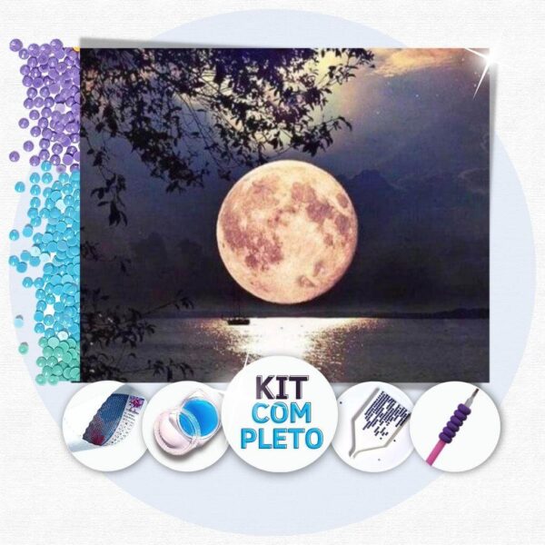 30 40x30cm - Lua Cheia - Kit Pintura Diamante