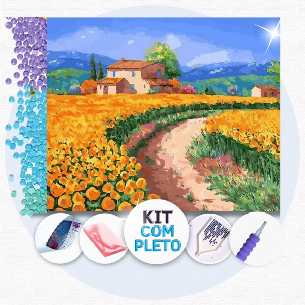 Campo Primaveril - Kit Pintura com Cristais