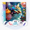 40x40cm - Gato Florido - Kit Pintura Diamante