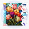 Vitral Tulipas - Kit Pintura com Cristais