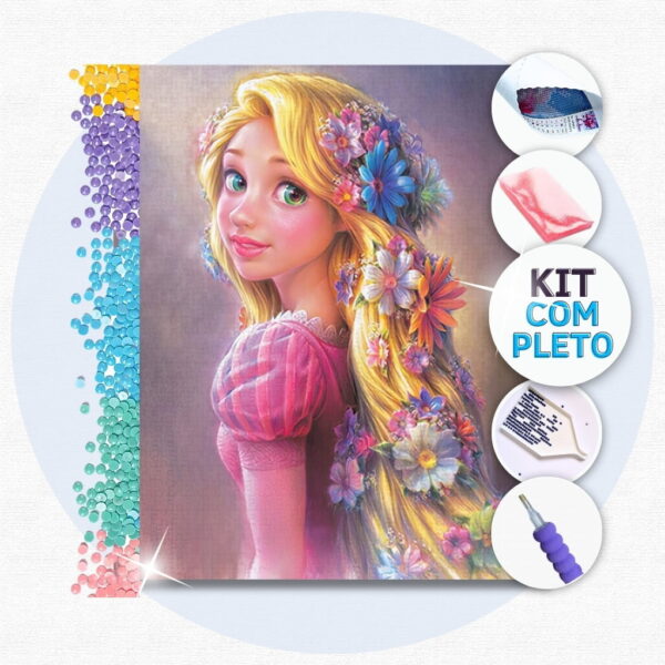Rapunzel de Enrolados - Kit Pintura com Cristais