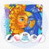 30x30cm - Sol e Lua - Kit Pintura Diamante