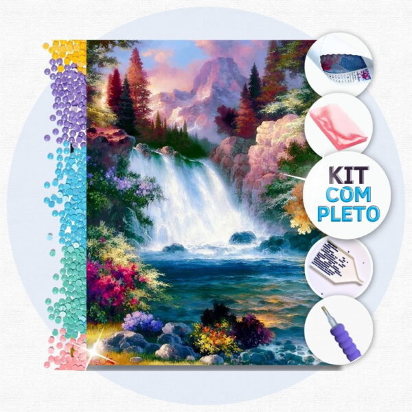 53 Cachoeira - Kit Pintura com Cristais