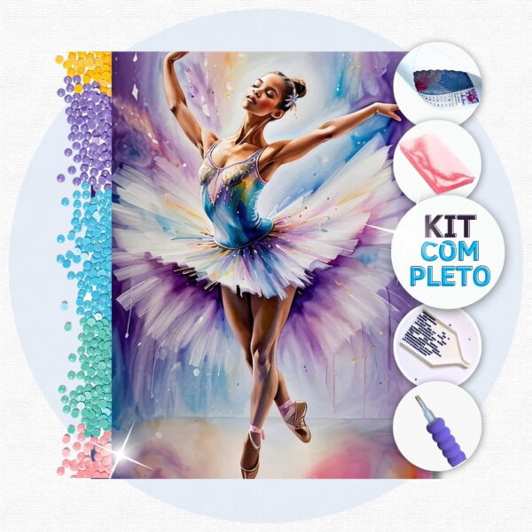 Bailarina Apresentação - Kit Pintura com Cristais