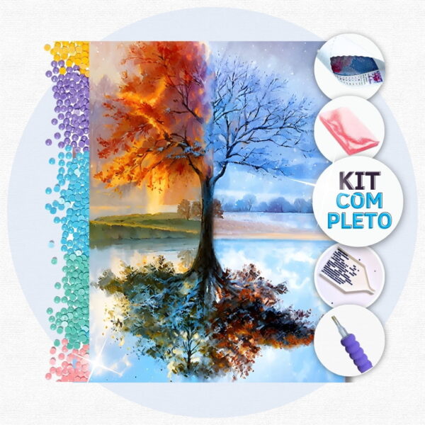 Árvore 4 Estações - Kit Pintura com Cristais
