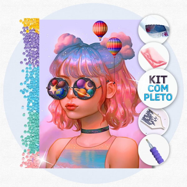 72 Garota do Universo - Kit Pintura com Cristais