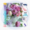 Vaso de Rosas Delicadas - Kit Pintura com Cristais