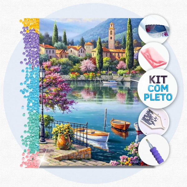 Barcos à Espera - Kit Pintura com Cristais