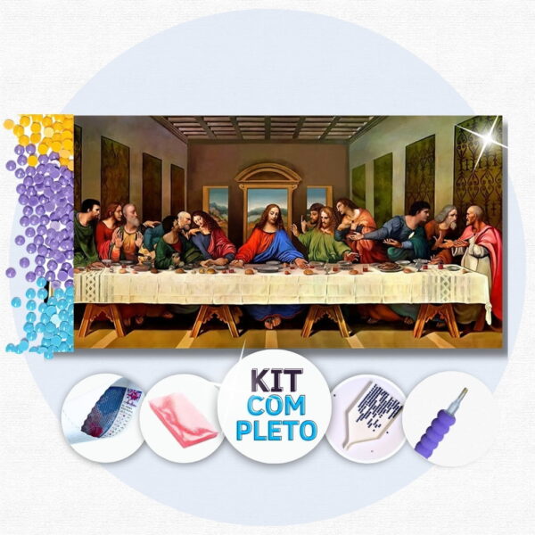 A Última Ceia - Kit Pintura com Cristais