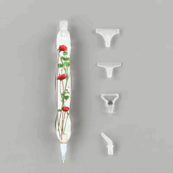 Caneta Ergonômica Flores + Acessórios Facilitadores