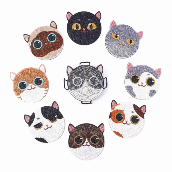 766334a4-dfc7-48c8-b52c-c61ecc9421f8 8 Peças – Gato – Kit Porta-copos