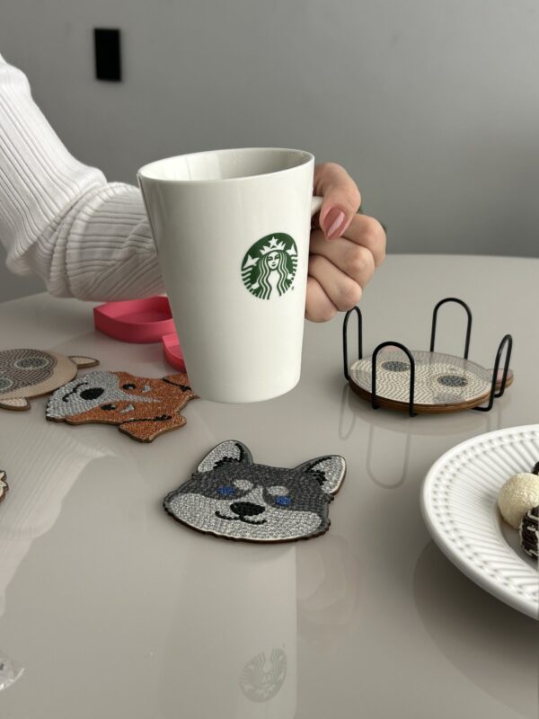 8 Peças – Cachorro – Kit Porta-copos