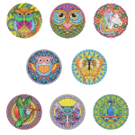 8 Peças – Animais – Kit Porta-copos