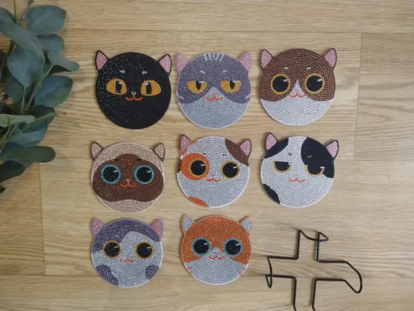 cat-coasters-v0-sbztyjidhjwb1 8 Peças – Gato – Kit Porta-copos