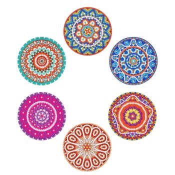 6 Peças – Mandala – Kit Porta-copos