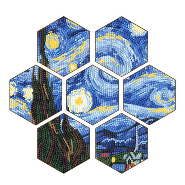 7 7 Peças – Van Gogh Mosaico – Kit Porta-copos