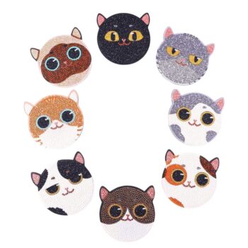 8 Peças – Gato – Kit Porta-copos