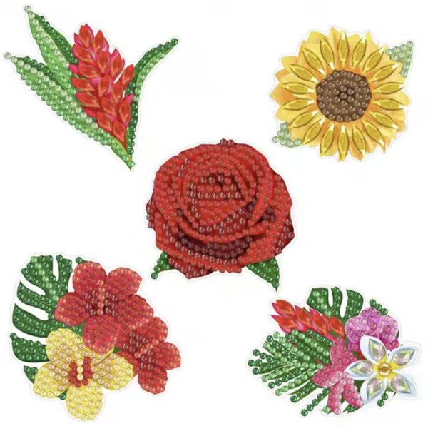 5 Peças – Flor – Kit Porta-copos