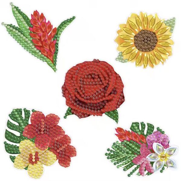 3d63477fcbb6034f2f58c3dcfa844401 5 Peças – Flor – Kit Porta-copos