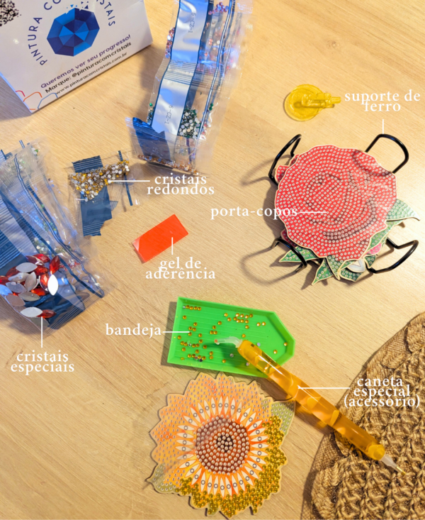 5 Peças – Flor – Kit Porta-copos