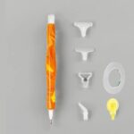 Caneta Ergonômica Laranja + Rolo + Acessórios Facilitadores