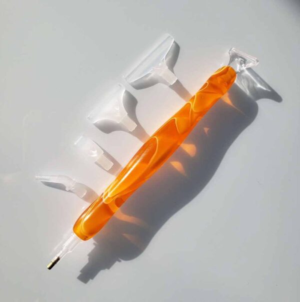 Caneta Ergonômica Laranja + Rolo + Acessórios Facilitadores