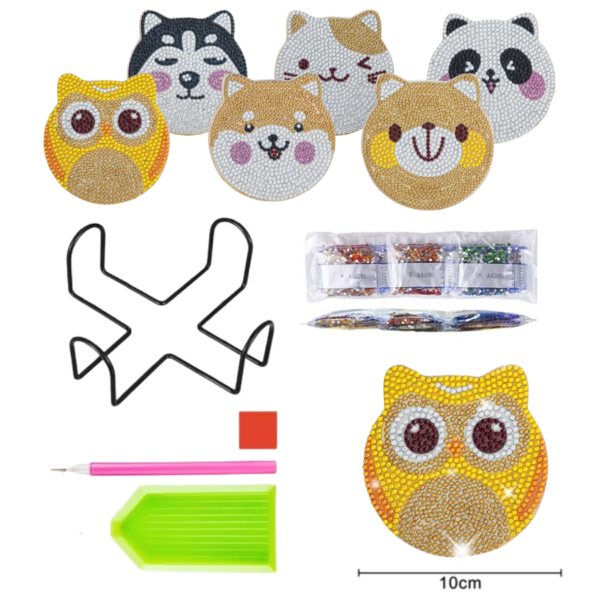 2 6 Peças – Animais Fofos – Kit Porta-copos