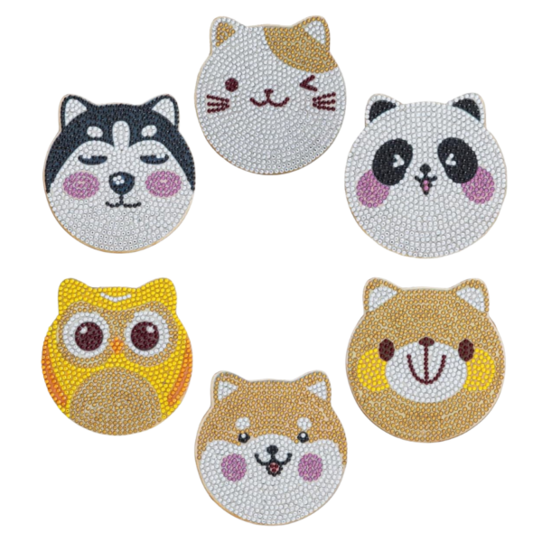 2 6 Peças – Animais Fofos – Kit Porta-copos