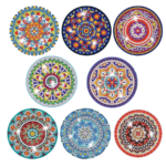 8 Peças – Mandala Harmonia – Kit Porta-copos