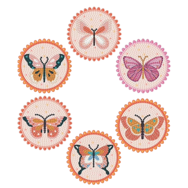5 6 Peças – Borboleta – Kit Porta-copos