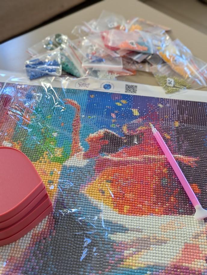 Pintura com Cristais - Kit em progresso