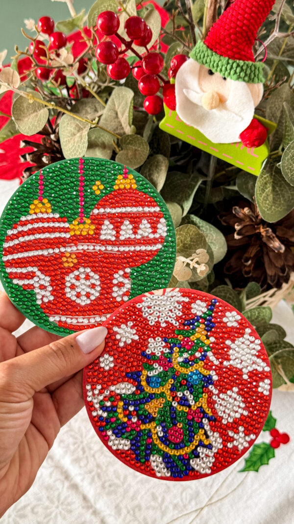 8 e 6 Peças – Combo Natal – 2 Kits Porta-copos