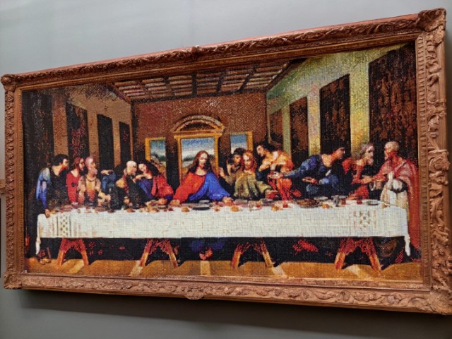 Pintura com Cristais - Quadro emoldurado