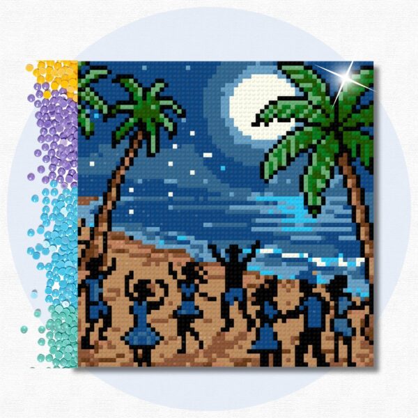 20x20cm – Carnaval na Praia – Kit Pintura com Cristais