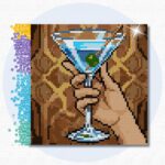 20x20cm – Martini – Kit Pintura com Cristais