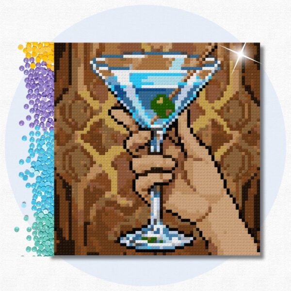 20x20cm – Martini – Kit Pintura com Cristais