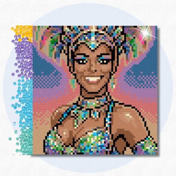 20x20cm – Rainha do Carnaval – Kit Pintura com Cristais