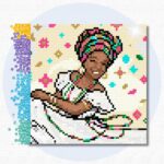 20x20cm – Baiana Carnavalesca – Kit Pintura com Cristais