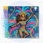 20x20cm – Rainha de Bateria – Kit Pintura com Cristais