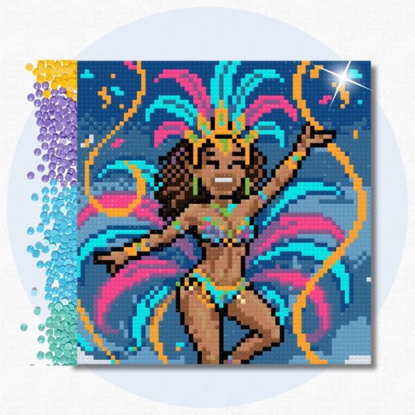 20x20cm – Rainha de Bateria – Kit Pintura com Cristais