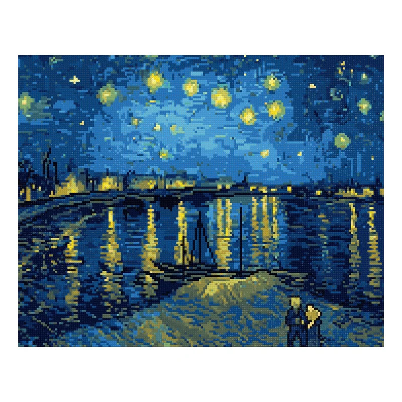 50x40cm – Noite Estrelada Sob o Ródano – Van Gogh